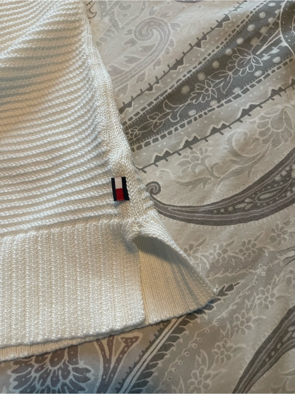 TOMMY HILFIGER L Knit Tank Sweater White Cotton/Modal/Rayon Luxury Resort Wear - Picture 6 of 8